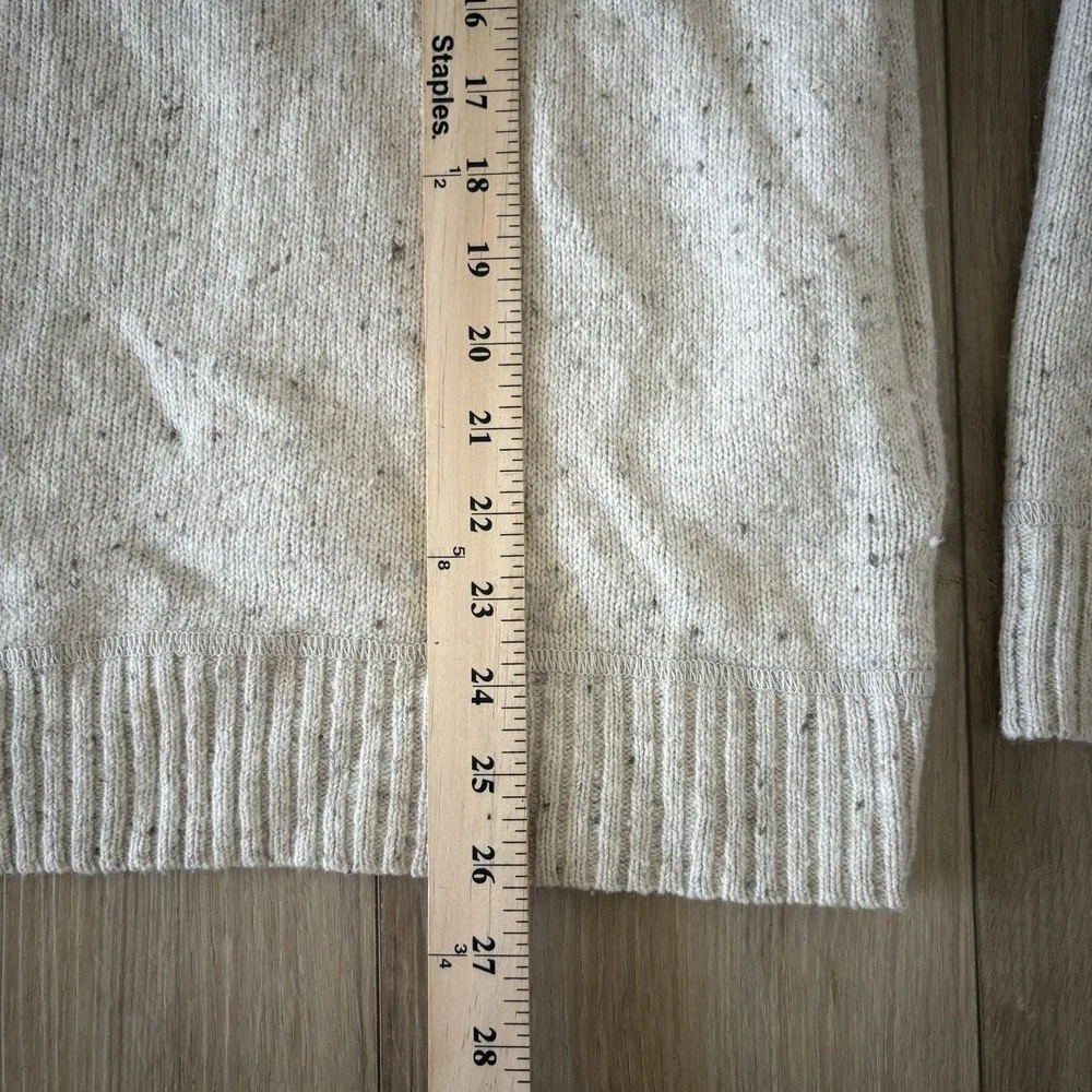 Lucky Brand Sweater Men's 3 Button Size Large Collar Cream Mock Neck Pockets‎
